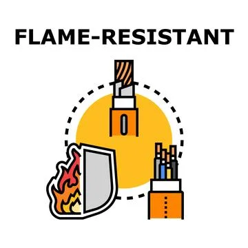 Flame resistant cable protecting wiring from fire Stock Illustration
