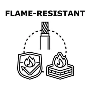 Flame resistant material protecting from fire and heat Stock Illustration