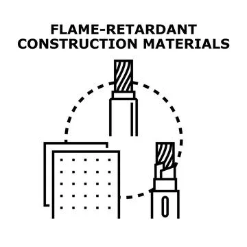 Flame retardant building materials for fire protection Illustrazione stock