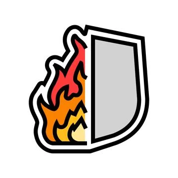 Flame retardant color icon vector illustration Stock Illustration