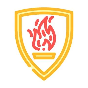 Flame retardant color icon vector illustration Stock Illustration