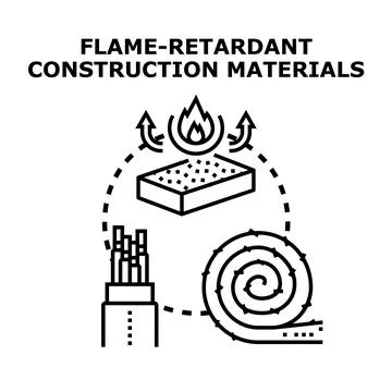Flame retardant construction materials for building safety Ilustración de archivo