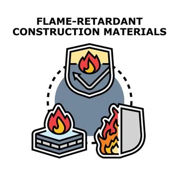 Flame retardant construction materials for building safety Ilustración de archivo