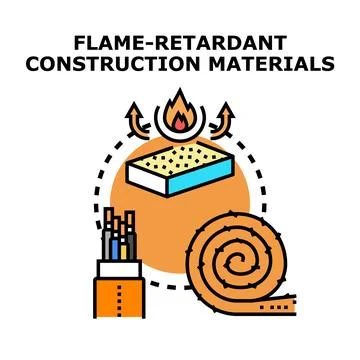 Flame retardant construction materials for building safety Ilustración de archivo