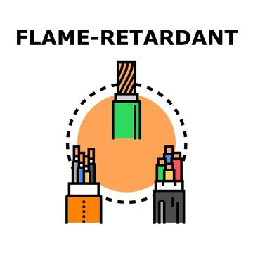 Flame retardant electrical cable safety technology concept Stock Illustration