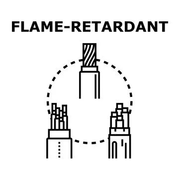 Flame retardant electrical cable safety technology concept Stock Illustration