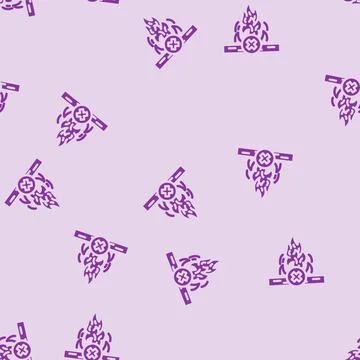 Flame retardant glyph vector seamless pattern Stock Illustration