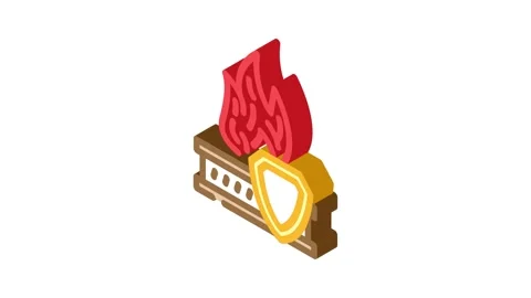 Flame retardant isometric icon animation Stock Footage 327274743