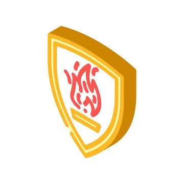 Flame retardant isometric icon vector illustration Stock Illustration