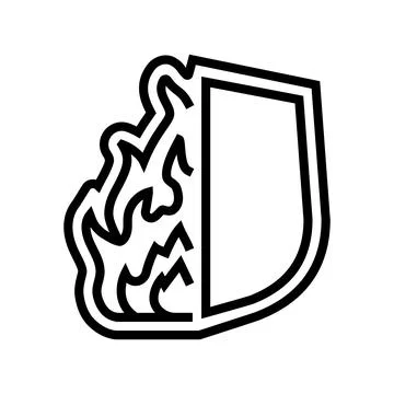 Flame retardant line icon vector illustration Stock Illustration