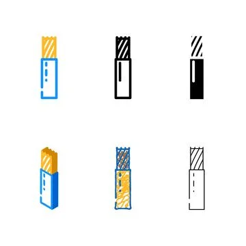 Flame retardant low smoke halogen cable color icon vector forms Stock Illustration