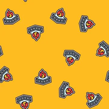 Flame retardant vector seamless pattern Illustrazione stock