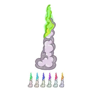 Flame rocket launch smoke cartoon vector graphic イラスト素材