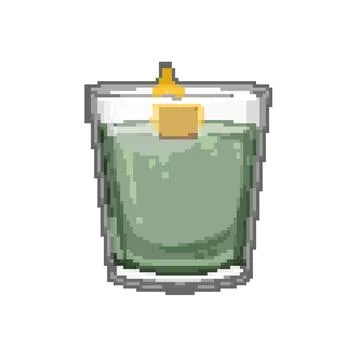 Flame scented candle pixel art vector illustration Stock Illustration