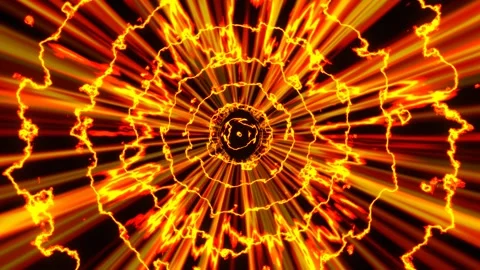 Flame Sci-Fi Radio Waves Background VJ Loop in 4K Stock Footage 261559482