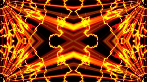 Flame Sci-Fi Radio Waves Kaleidoscope Background VJ Loop in 4K Stock Footage 327969694