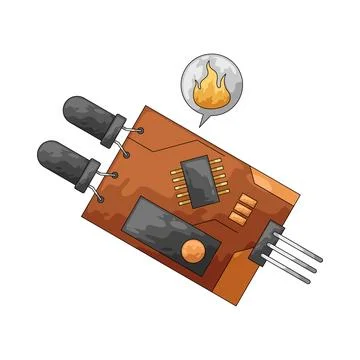 Flame sensor illustration Illustrazione stock