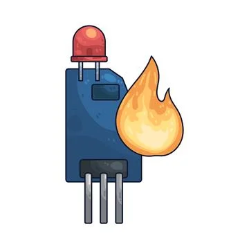 Flame sensor illustration Stock Illustration