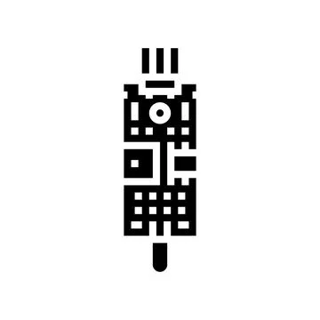 Flame sensor module glyph icon vector illustration Illustrazione stock
