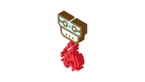 Flame sensor module isometric icon animation Stock Footage 327274958