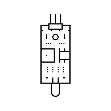 Flame sensor module line icon vector illustration Illustrazione stock