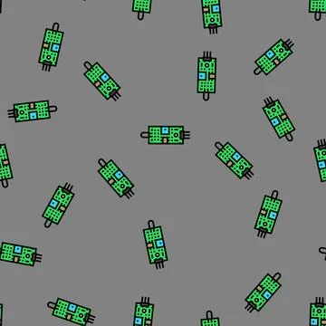 Flame sensor module vector seamless pattern Stock Illustration