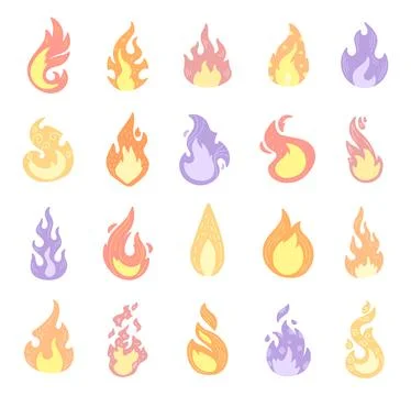 Flame set in scandinavian style 库存插图