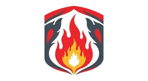 Flame shield logo icon Stock Illustration