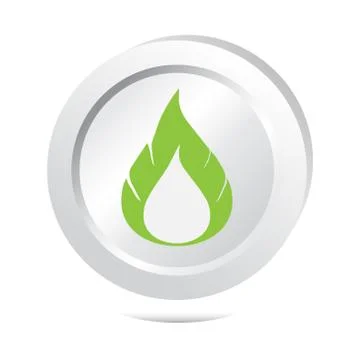 Flame sign button icon 스톡 일러스트