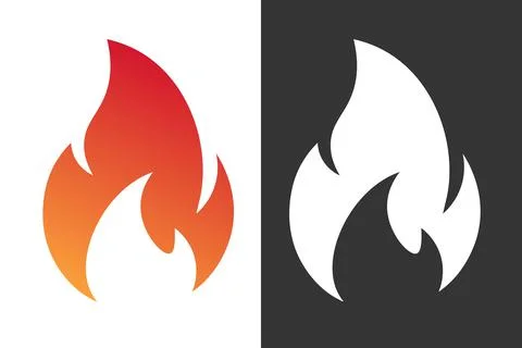 Flame. Simple icon set. Flat style element for graphic design. Vector EPS10 Stock Illustration