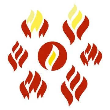 Flame with smoke pixel style. Game fire and smoke ui Stock Illustration