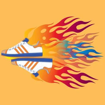 Flame Sneaker Stock Illustration