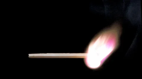 Flame. Spontaneous Combustion. Match Burning. Ignition. Stock Footage 1002629