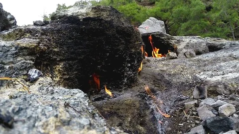 Flame stone Stock Footage 72175784