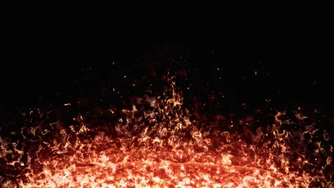 Flame surface, flame blaze on a black background Mo for the banner Stock Footage 108509686