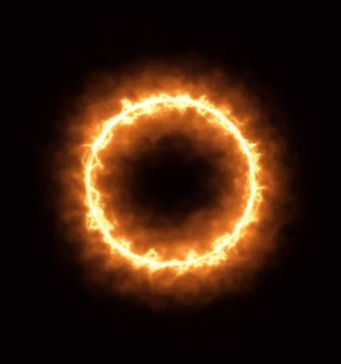 The flame tail effect forms a circle green screen background Stock Footage 282663766