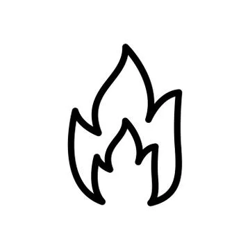 Flame thin line icon Stock Illustration