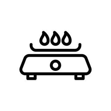 Flame thin line icon Stock Illustration