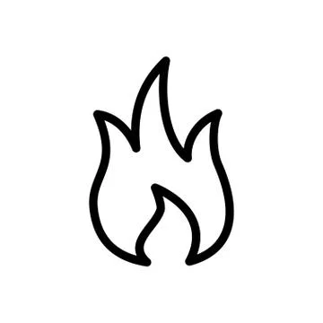 Flame thin line icon Stock Illustration