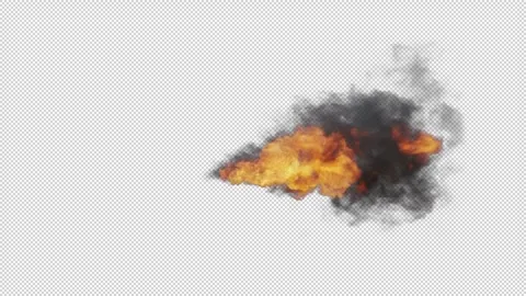 Flame thrower blowing on transparent background Video stock 291929821