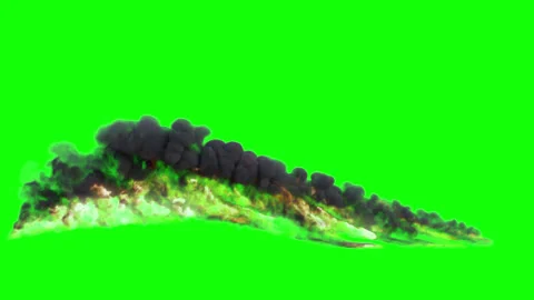 Flame thrower on green background. animation of a flamethrower Video stock 283109439