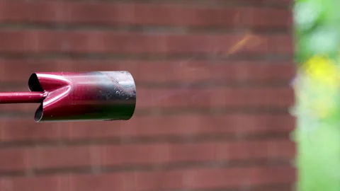 Flame thrower weed killer flame. Stock Footage 342765955