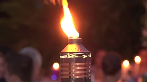 Flame Of Tiki Torch Video stock 57328288