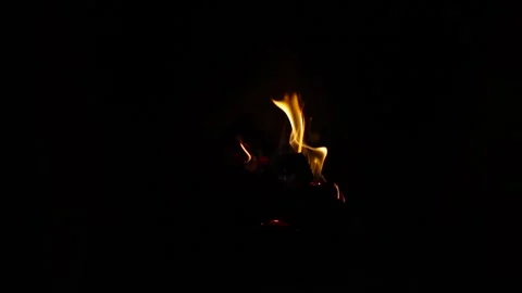 Flame tongue on black background Stock Footage 284673686
