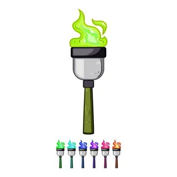 Flame torch fire cartoon vector graphic Stock Illustration
