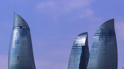 Flame towers in Azerbaijan Stock Footage 61301911