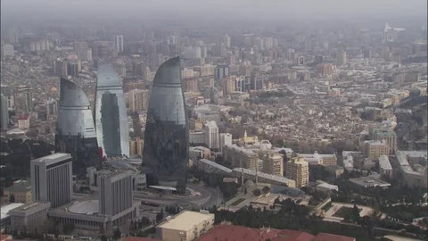 Flame towers, Azerbaijan Stock Footage 70323069