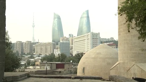 Flame Towers Stock Footage 76099611