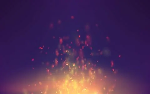 Flame vector background with sparks particles. bonfire smoke fantasy flying s イラスト素材