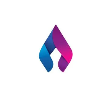 Flame vector logo design concept, beauty spear, elegant candle Stock Illustration
